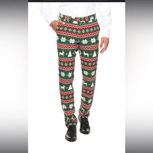 Opposuits Christmas Suit Pants Size 48 Holiday Santa Green Red White
